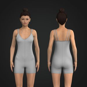 Ladies 4.00 Inch Inseam Double Strap Jumpsuit