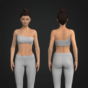 Ladies Asymmetric Strappy Sports Bra