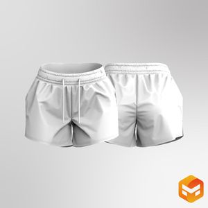 Ladies Athletic 4 Inch Inseam Shorts - 3D Garment