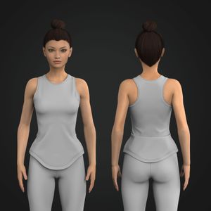 Ladies Athletic Scallop Bottom Racer Back Tank