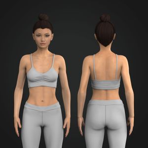 Ladies Camisole Neckline Ruche Front Sports Bra