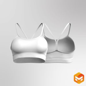 Ladies Camisole Neckline Strappy Sports Bra - 3D Garment