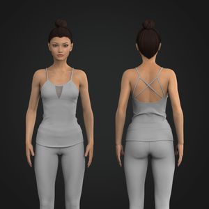 Ladies Camisole Scallop Bottom Criss Cross Tank Top
