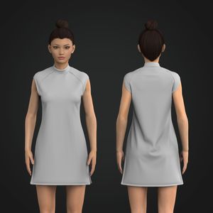 Ladies Cap Sleeve Mock Neck Tunic Tee