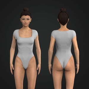 Ladies Cap Sleeve Square Neck Bodysuit