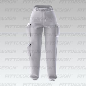 Ladies Cargo Patch Pocket Fleece Joggers Smart Mockup