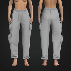 Ladies Cargo Patch Pocket Fleece Joggers