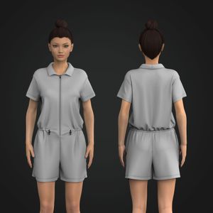 Ladies Cinch Waist Relaxed Fit Drop Shoulder Jump Suit