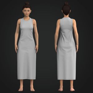 Ladies Crew Neck Midi Dress
