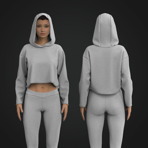 Ladies Cross Over Relaxed Hoodie