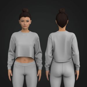Ladies Drop Shoulder Crew Neck Sweater
