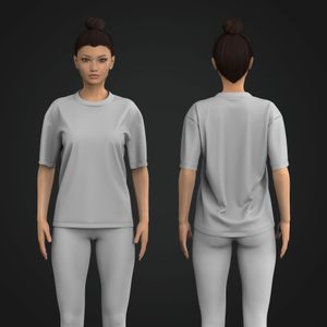 Ladies Relaxed Fit Drop Shoulder Crew Neck Tee