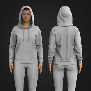 Ladies Drop Shoulder Pull Over Hoodie