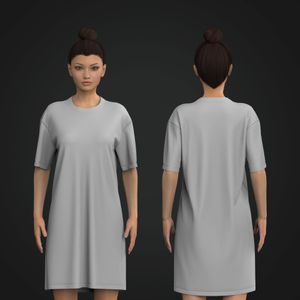 Ladies Drop Shoulder Relaxed Fit Shirt Dress