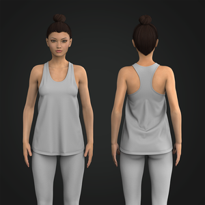 Ladies Flowy Scallop Bottom Tank Top