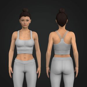 Ladies Front Scrunch Medium Impact Sports Bra