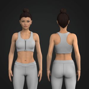 Ladies Full Front Zip High Impact Sports Bra