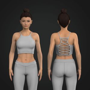 Ladies High Neck Criss Cross Crop Top