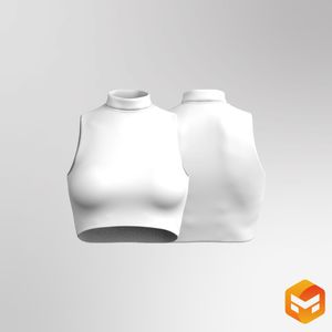 Ladies High Neck Crop Tank - 3D Garment