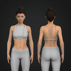 Ladies High Neck Layered Sports Bra