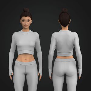 Ladies High Neck Set In Sleeve Crop Tee