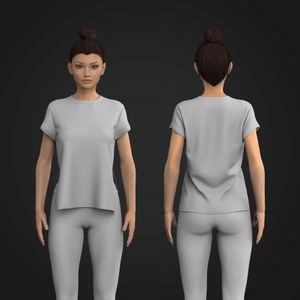 Ladies High Split Hem Short Sleeve Tee