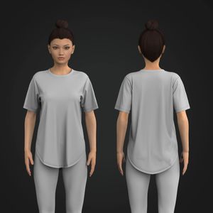 Ladies High Split Scallop Bottom Tee