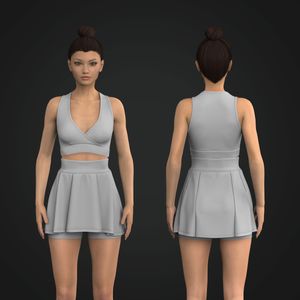 Ladies Layered Active Skirt