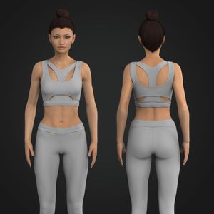 Ladies Layered Cut Out Sports Bra