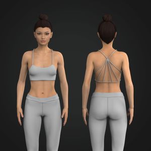 Ladies Low Impact Open Strappy Back Sports Bra