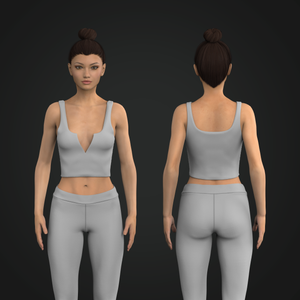 Ladies Notched Neckline Open Back Sports Bra