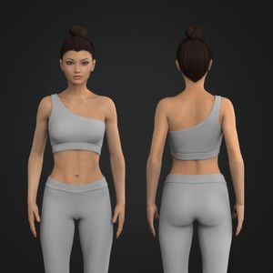 Ladies One Shoulder Sports Bra