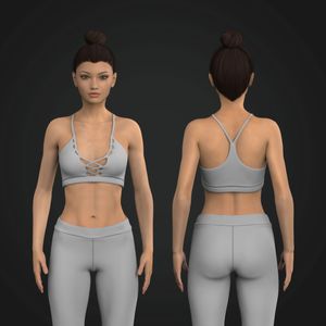 Ladies Open Front Criss Cross Sports Bra