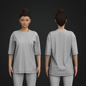 Ladies Organic Lounge Oversized Drop Shoulder Tee