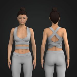 Ladies Organic Lounge Plunge Neckline Sports Bra