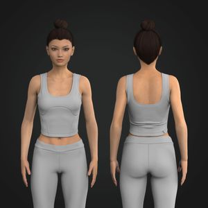 Ladies Organic Lounge Scallop Bottom Crop Tank Top