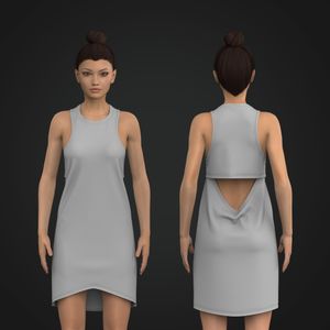 Ladies Overlapping Back Cut Out Tank Dress