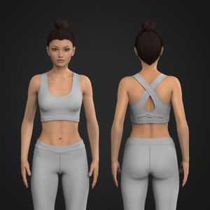 Ladies Overlapping Cross Back Sports Bra