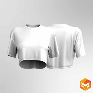 Ladies Oversized Crop Cut Off - 3D Garment