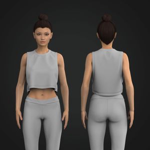 Ladies Oversized Crop Tank Top