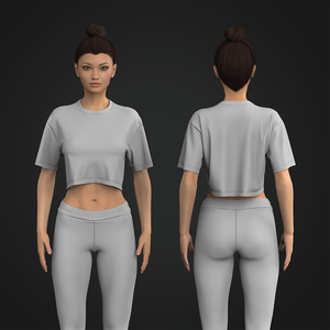 Ladies Oversized Drop Shoulder Crop Tee
