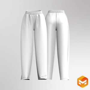 Ladies Oversized Straight Leg Joggers - 3D Garment