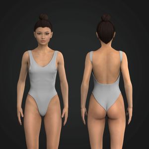 Ladies Plunge Neckline Adjustable Bodysuit