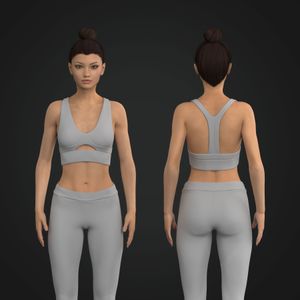 Ladies Plunge Neckline Keyhole Front Cutout Sports Bra
