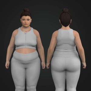 Ladies Plus Size High Impact Zip Up Sports Bra