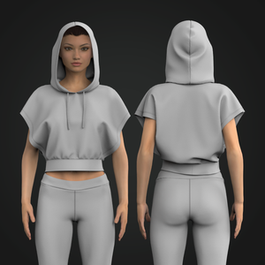 Ladies Poncho Style Banded Hoodie