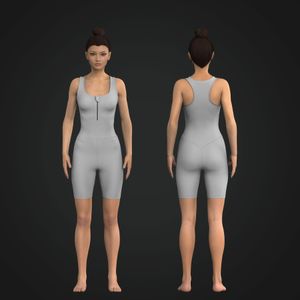 Ladies Quarter Zip Square Neckline Leotard