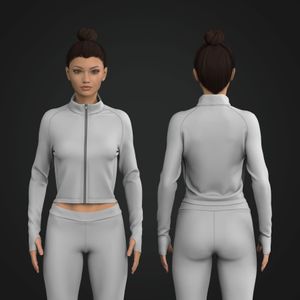 Ladies Raglan Sleeve Full Zip Crop Jacket