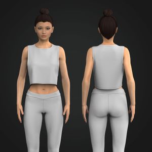 Ladies Raw Edge Hem Relaxed Sleeveless Crop Tee