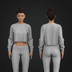 Ladies Relaxed Drop Shoulder Long Sleeve Cuffed Tee